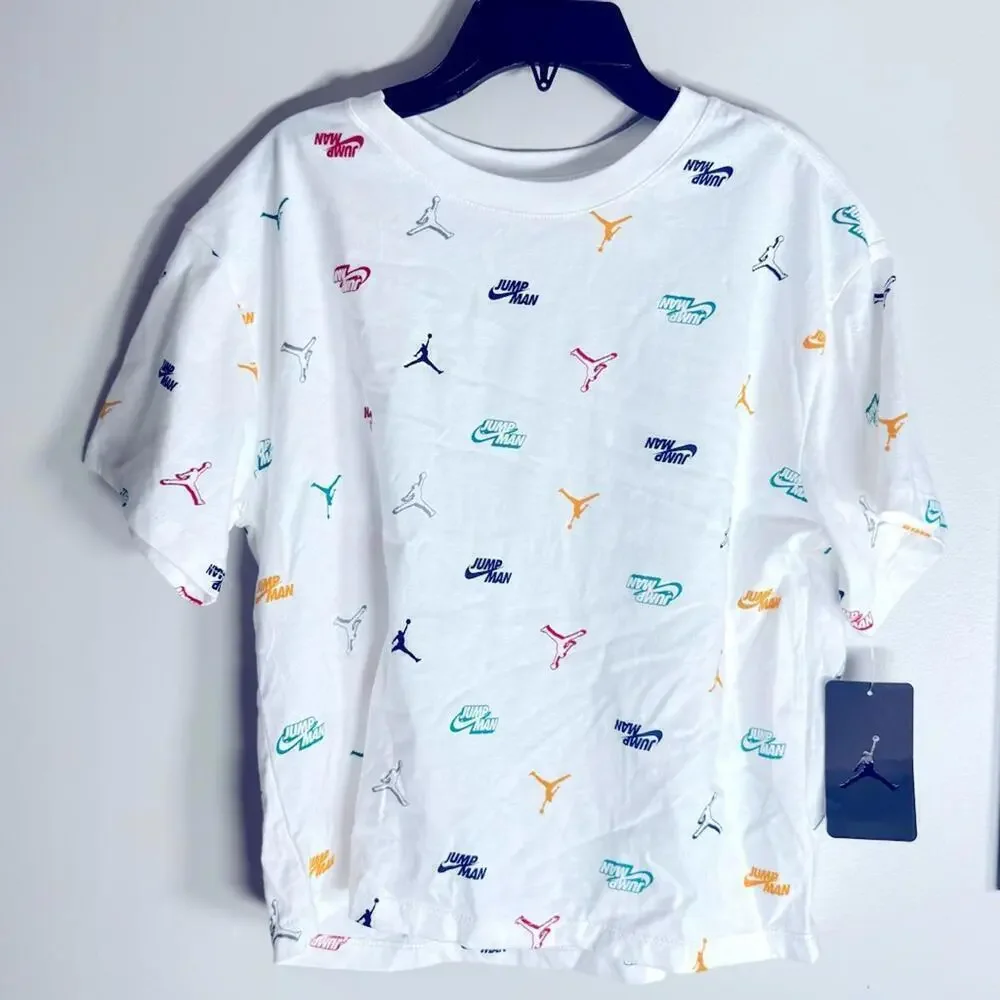 Nike girls 🔥🥰Futura Monogram All Over Print Tee girlsT-shirt Tee XL