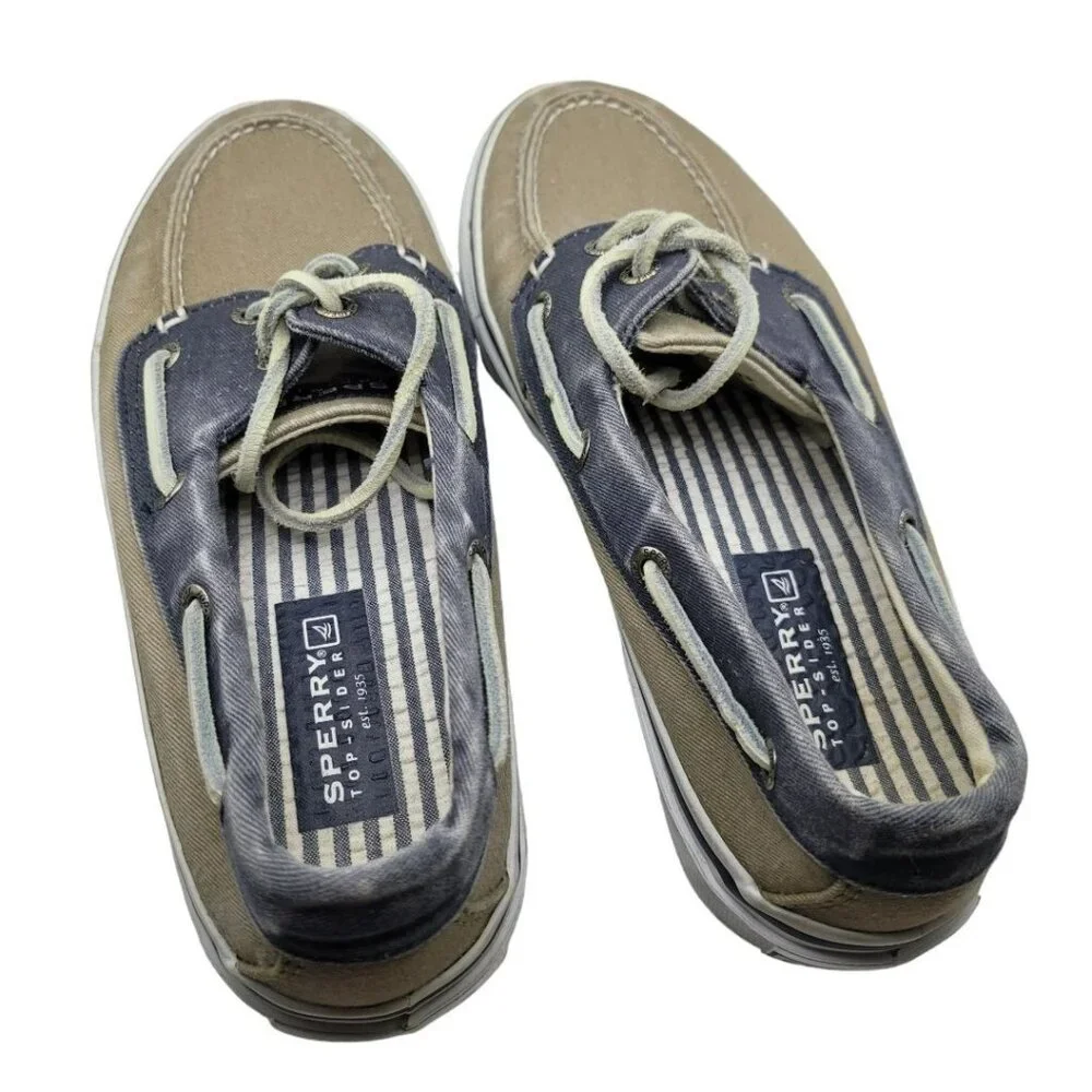 Sperry Top Sider Boat Shoe Mens 8 Blue Tan‎ 0538207 Summer Yacht Club Dock Pool