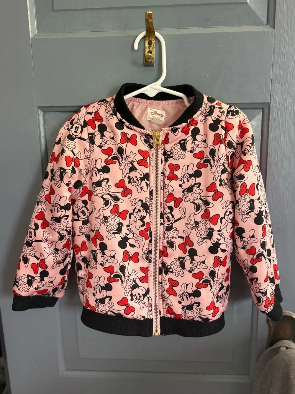Disney Pink Minnie Mouse Puffer Jacket with Red and Black Details