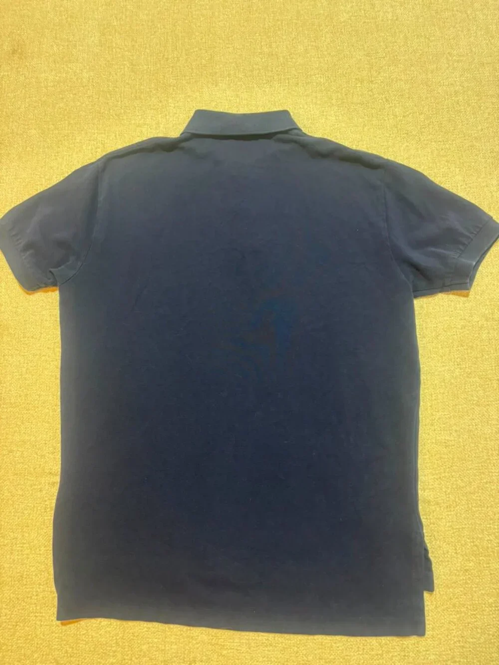 Polo Ralph Lauren Men's Navy Blue Polo Shirt Size M Orange Pony Cotton