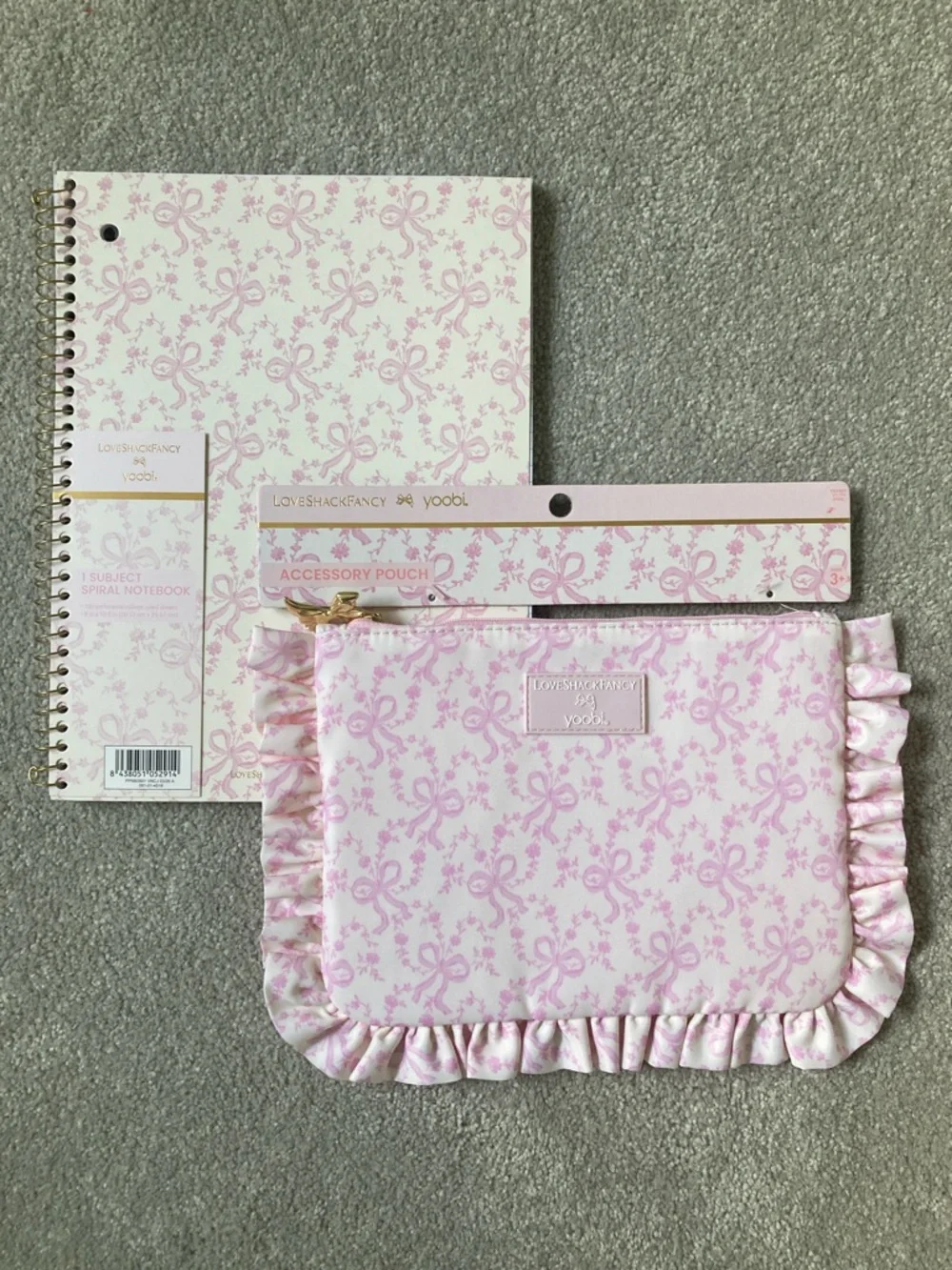 IN-HAND | LoveShackFancy x Target Yoobi Coquette Bow Pencil Case Spiral Notebook