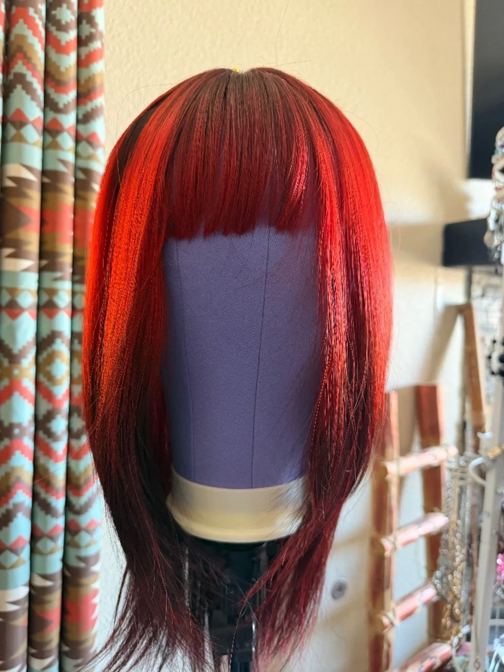 Red Black Ombre Wig - Vampire Goth Witchy Halloween Cosplay
