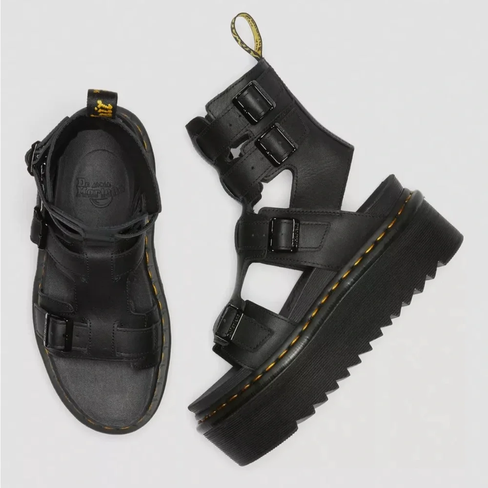 Dr. Martens Black Platform Sandals with Chunky Sole