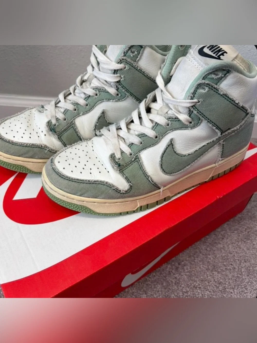 Nike Women's High-Top Sneakers in White and Sage