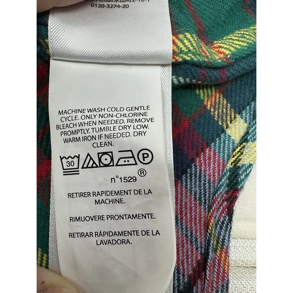 Polo Ralph Lauren Men's Med Classic Fit Green/Red/Yellow Plaid Flannel Shirt W1