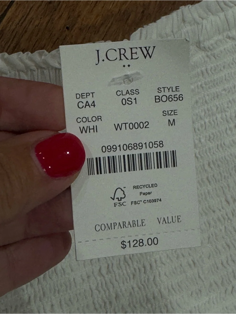 J. Crew lightweight white