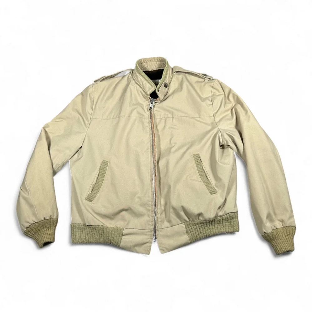 Vintage Casualcraft Jacket Adult EXTRA LARGE Brown Bomber John Weitz Canvas 60s