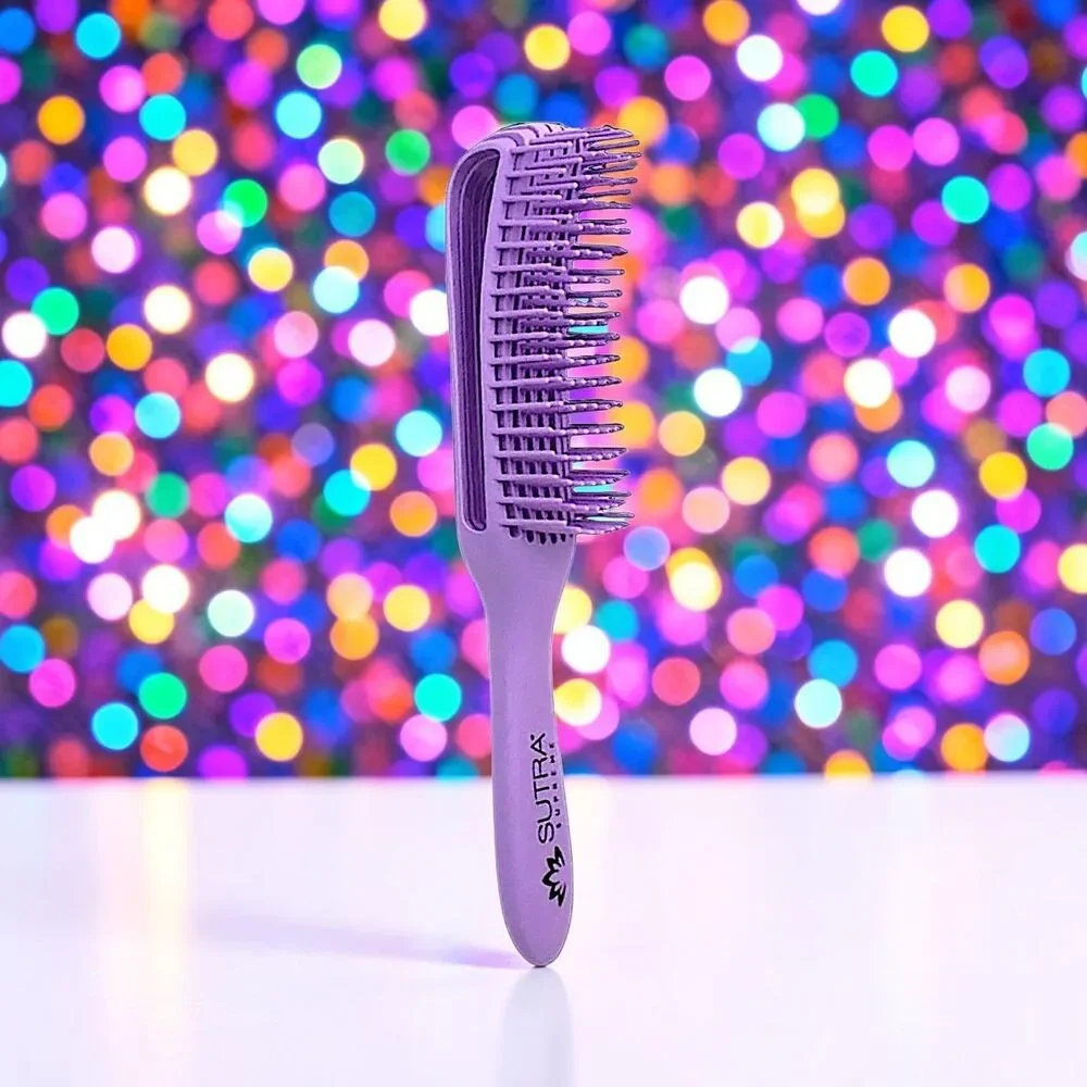 Sutra Beauty Non-Slip Rubber Handle Flexi Purple Brush Brand New In Box