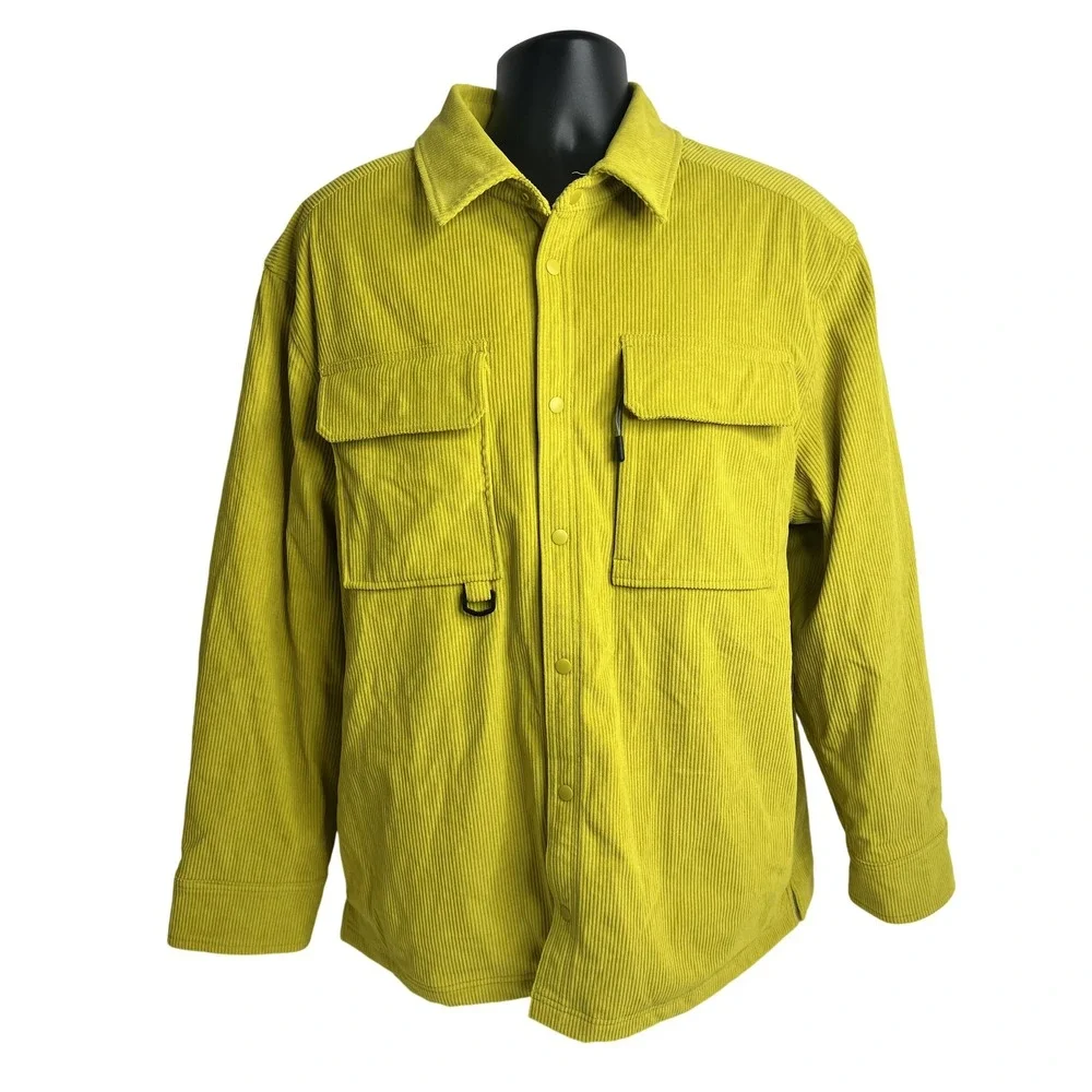 Bass Outdoor Shirt Jacket Mens Large Antique Moss Corduroy‎ Worker Quilted Lined