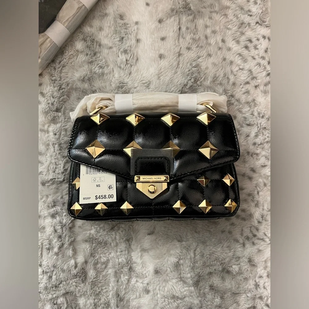 MICHAEL KORS SoHo Small Studded Quilted Leather Shoulder Bag MSRP$458