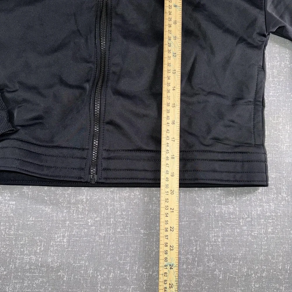 Nike Track Jacket Womens Large Black Full Zip Logo Sleeves Crop Athletic Swoosh