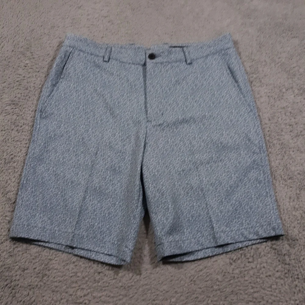 Dunning Shorts Mens Size 32 x 9 Blue Chino Performance Flat Front Golf