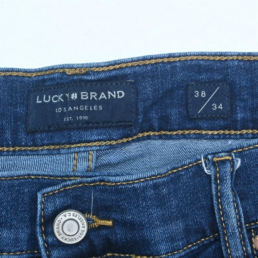 Lucky Brand‎ 38x34 Dark Stretch Denim 410 Athletic Straight Mens Jeans