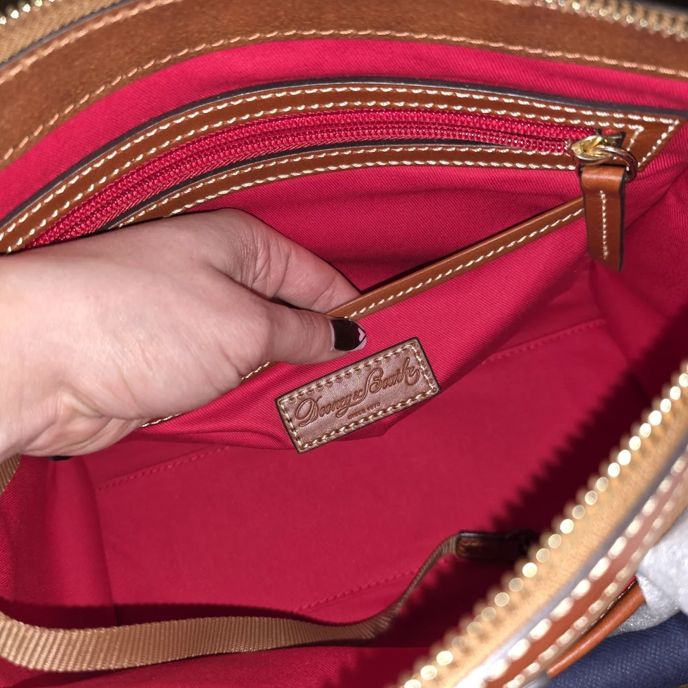 Dooney & Bourke Pebble Leather Satchel Bag in Brown
