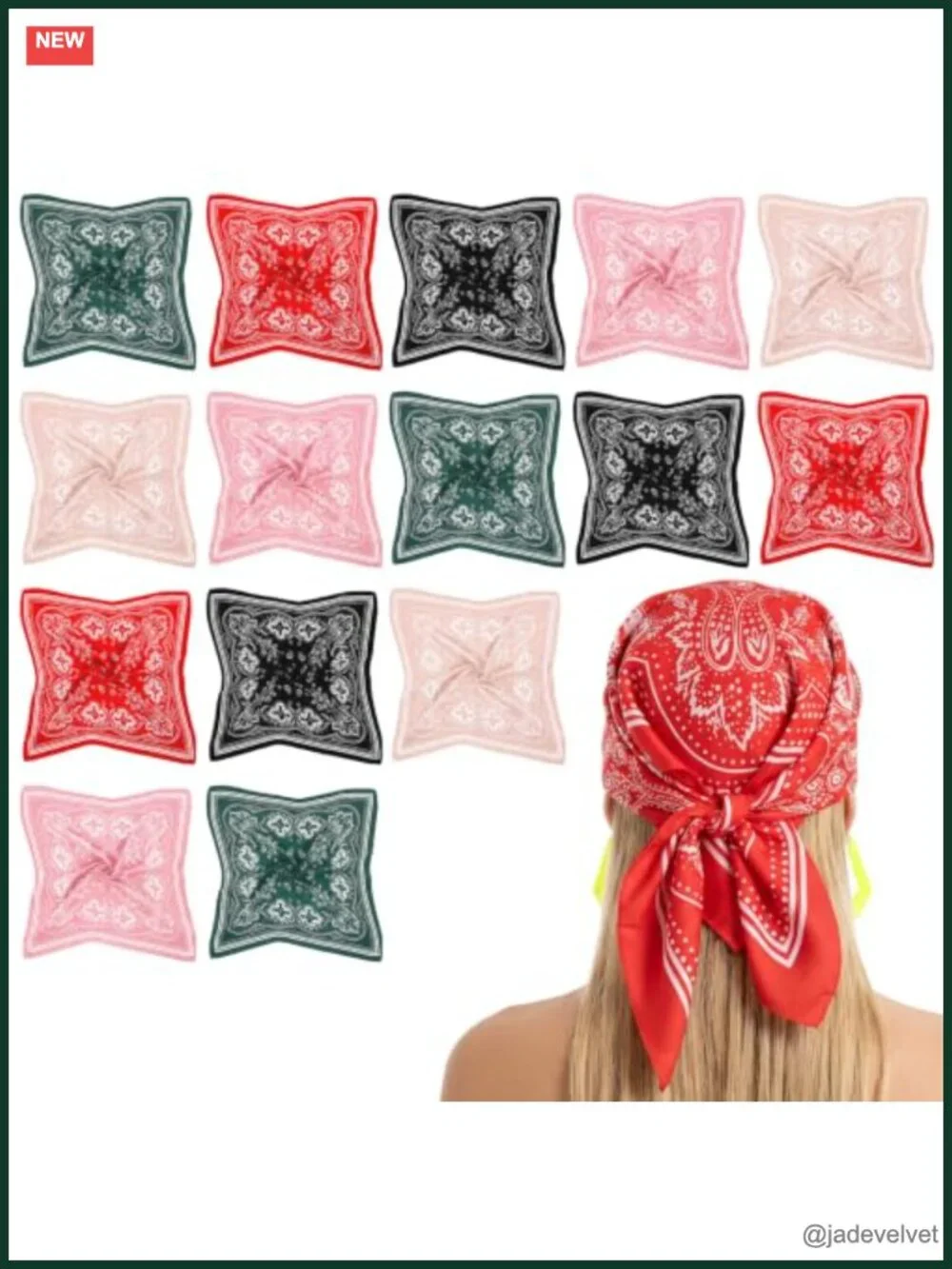 15 Silk Bandanas for Women, Wide Head Scarf Set for Sleeping & Travel