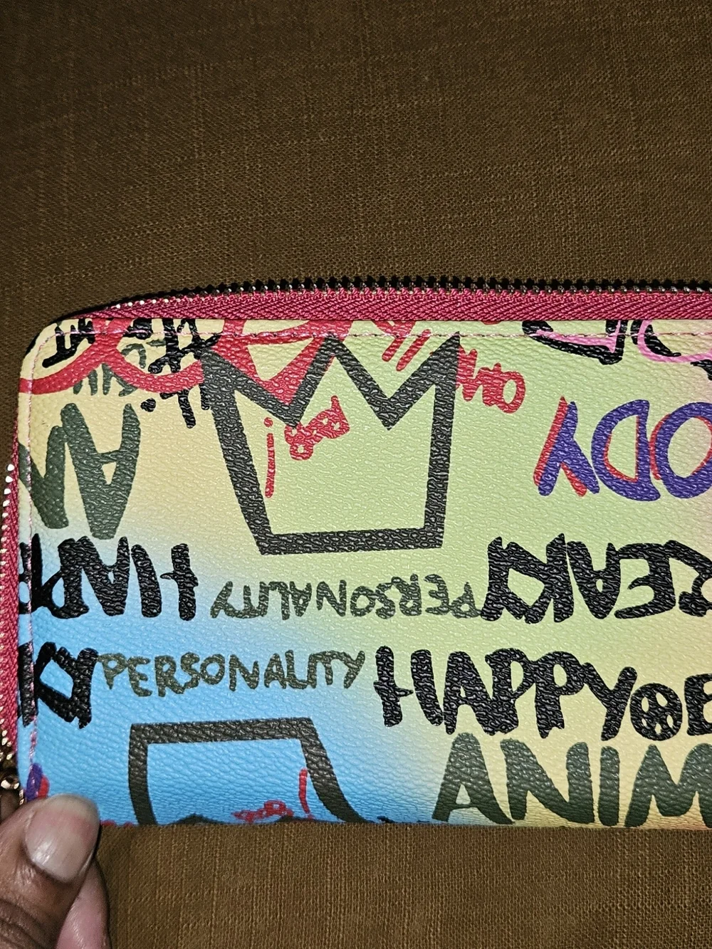 Colorful Graffiti Stripe Women’s Crossbody Bag With Matching Wallet - Multicolor