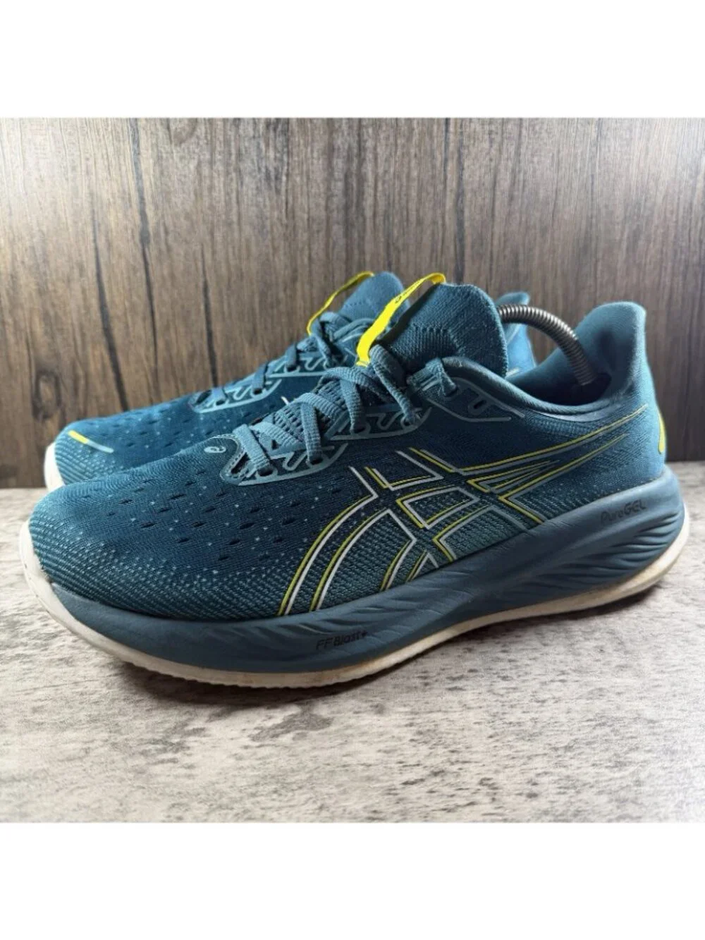 ASICS Gel-Cumulus Men Low Top Lace Up Running Shoes Blue Yellow Size 10.5