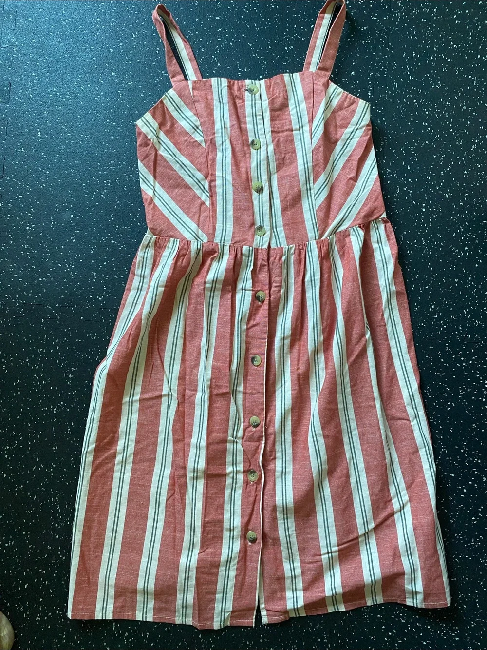 Primark Rust and White Striped Button-Front Sundress