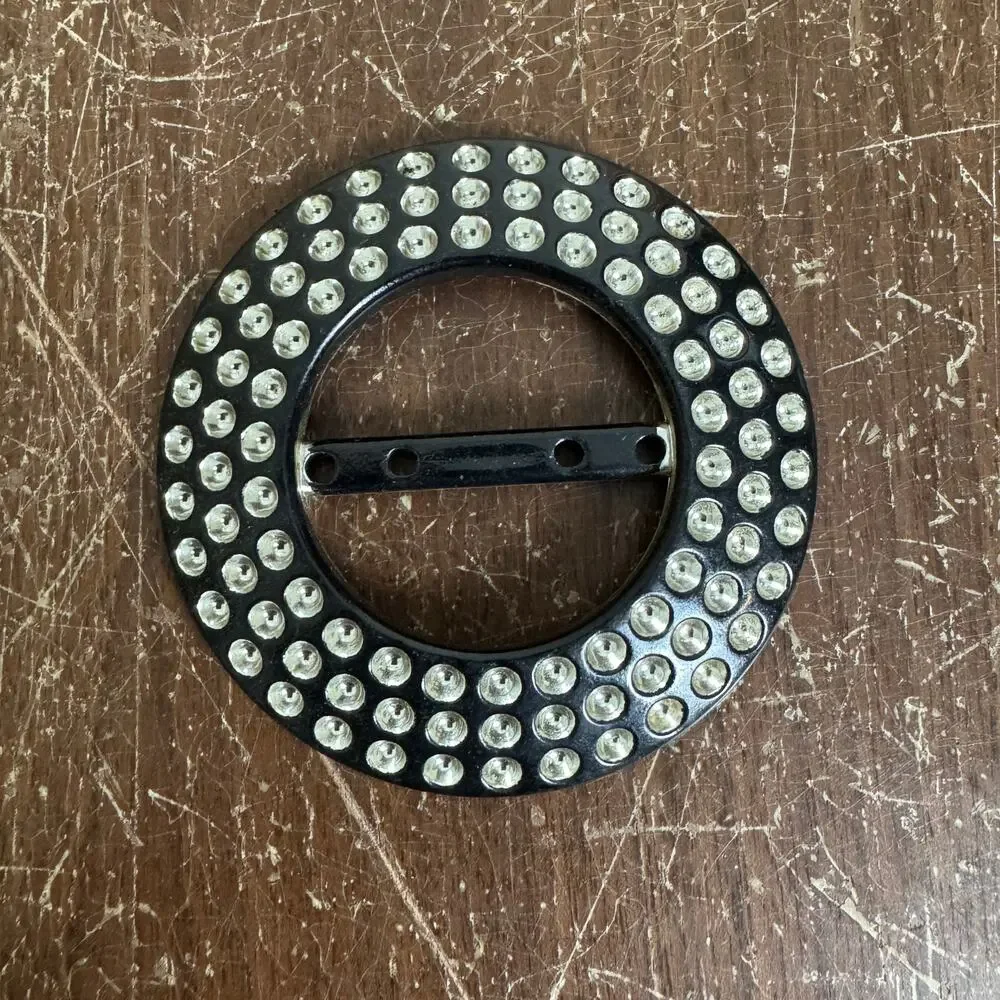 Vintage Plastic Black Silver Illusion‎ Rhinestone Belt Scarf Tie