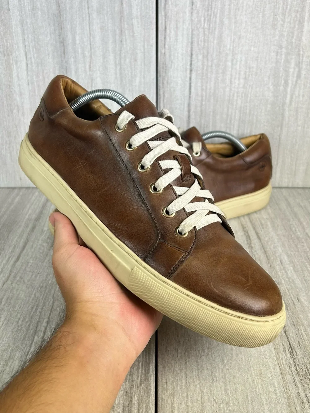 Peter Millar Brown Leather Casual Lace Up Sneaker Dress Shoe Men’s Size 10.5
