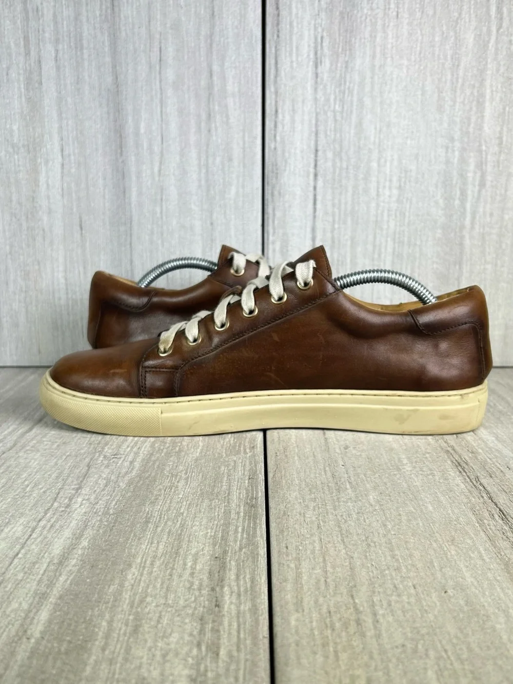 Peter Millar Brown Leather Casual Lace Up Sneaker Dress Shoe Men’s Size 10.5