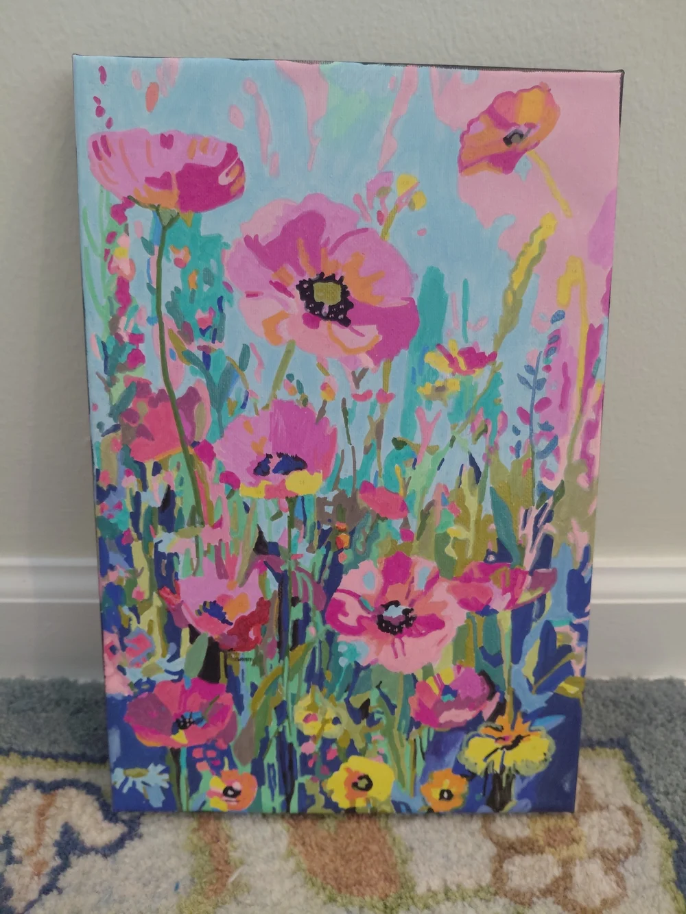 Vibrant Pink Floral Canvas Wall Art - Brand Paint By Numbers