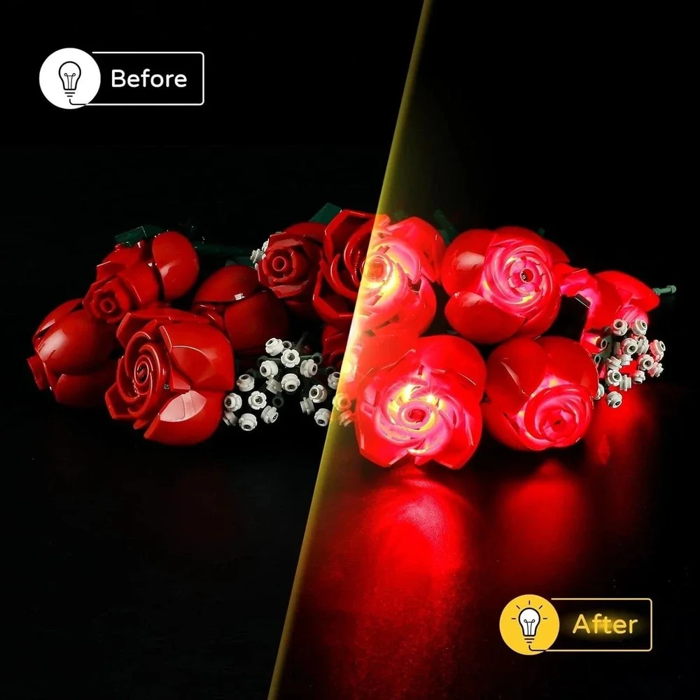YEABRICKS LED Lighting Kit‎ for LEGO Bouquet of Roses 10328 - No Lego Model