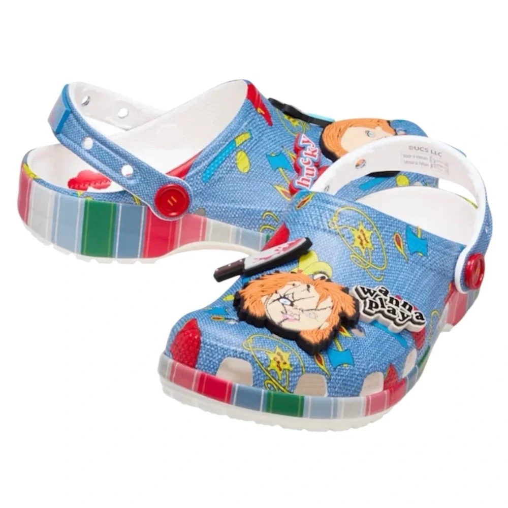 CROCS Classic Chucky Clogs Mens 9/Womens 11 Slip On Shoes 210510-90H Halloween