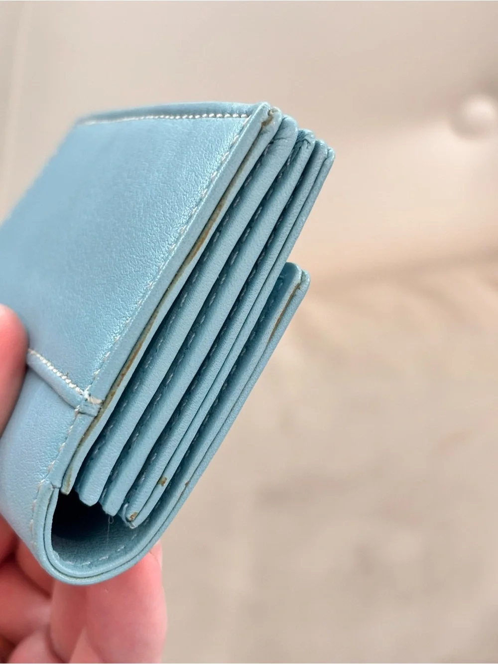 COACH Legacy Light Blue Compact Accordian Wallet NEW