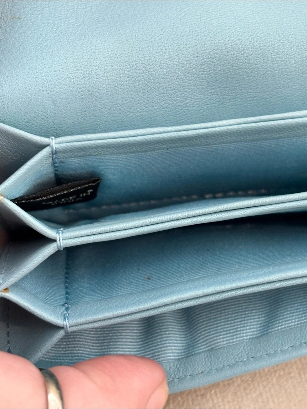 COACH Legacy Light Blue Compact Accordian Wallet NEW