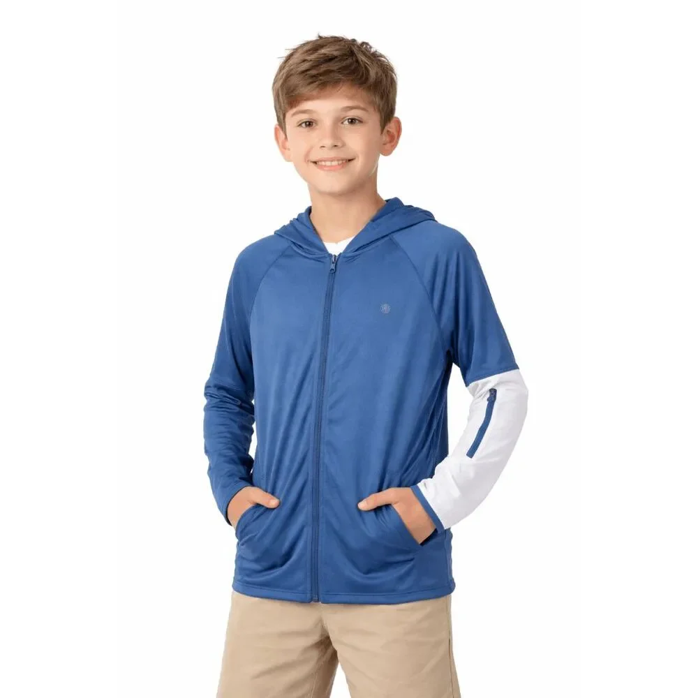 Balance Collection Boys Full Zip Hoodie Jacket Navy Blue Activewear S (8yo)