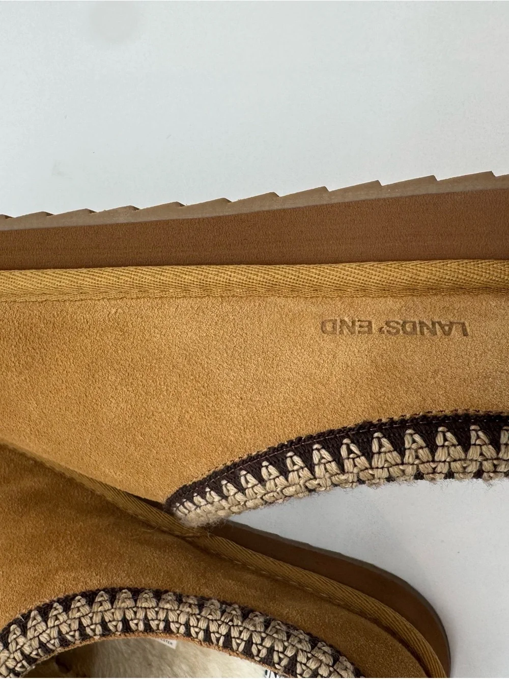 Lands End suede slip