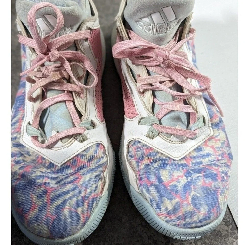 Y2K‎ Pastel Fairycore Adidas Dame Basketball Sneakers Tie Dye Pink Men's 7.5
