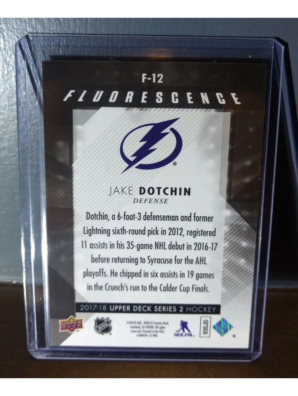 2017 Jake Dotchin Upper Deck Fluorescence #F-12 Hockey Card #/150
