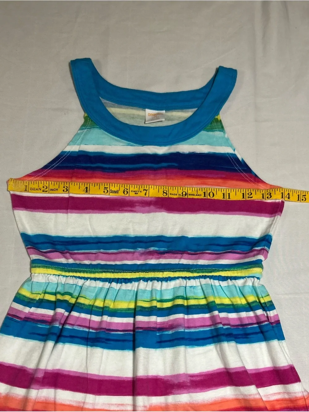 Gymboree Girls Medium 7/8 Sleeveless Bright Multicolor Striped Long Sundress