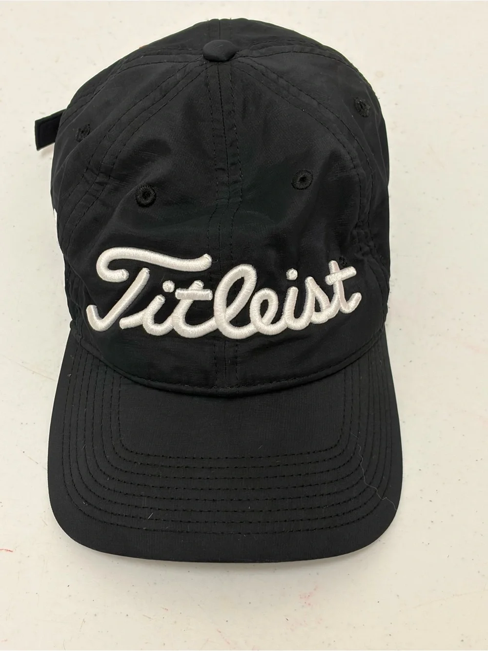 Titleist Black Hat with White Script Logo