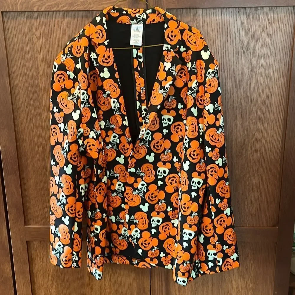 Disney Mickey Mouse Pumpkin Glow-in-the-Dark Suit Jacket Costume L/XL