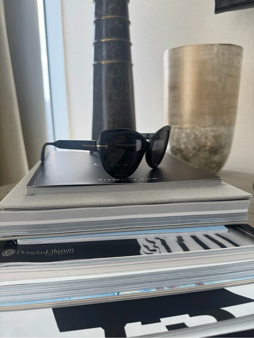 Tom Ford Anya Cat-Eye Sunglasses with Dark Lenses