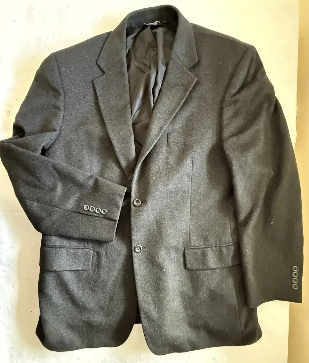 NWOT Pronto-Uomo Couture jet black cashmere blazer 44R men Quiet Luxury