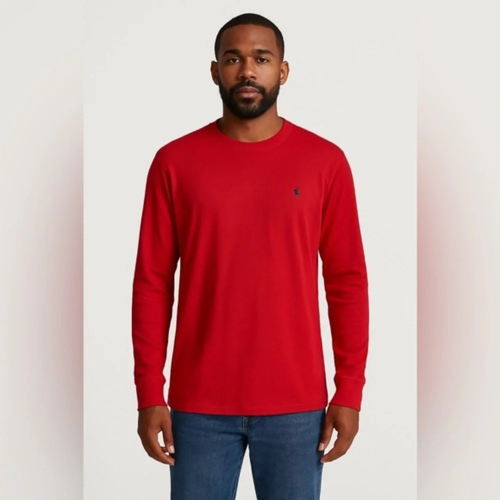 Polo Ralph Lauren Men's Red Thermal Waffle Knit Sleep Shirt EUC L #1674