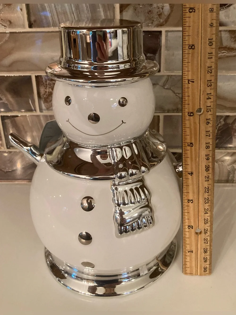 Bath & Body Works •silver snowman •evergreen