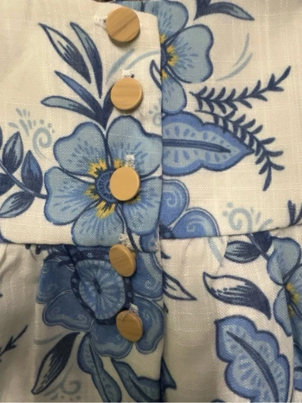 Baby Girl Haute Hippie White Blue Floral Summer Tank Top Dress Size 12 Months