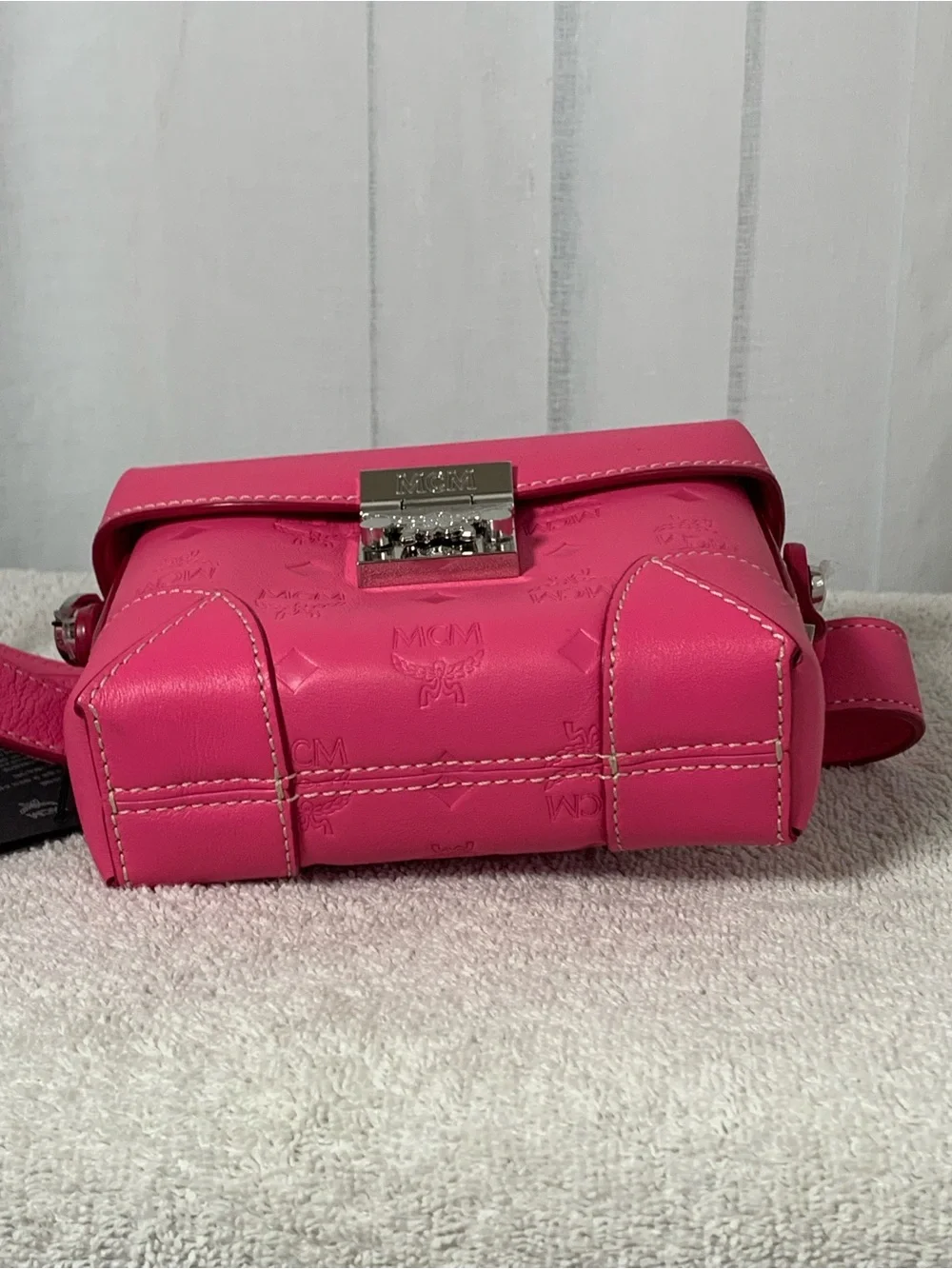 NWT MCM Patricia Pink Crossbody Belt Bag