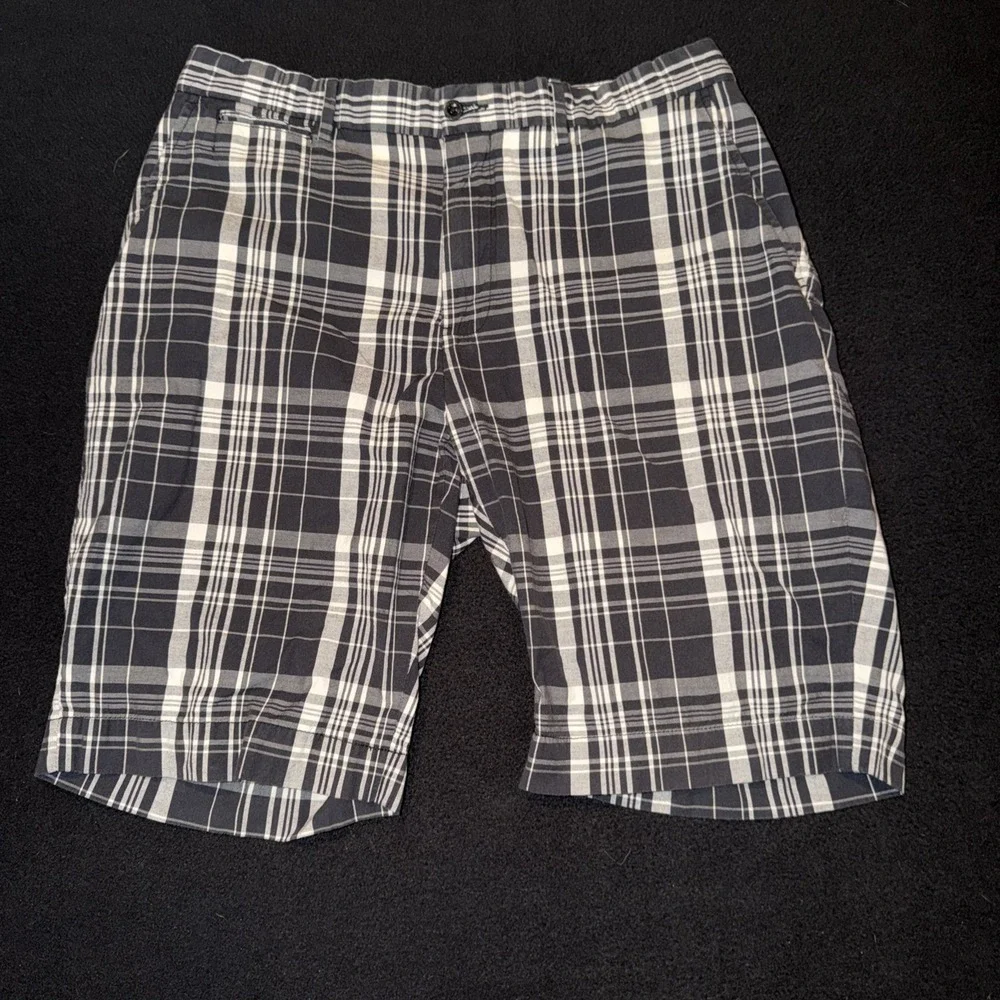 Polo Ralph Lauren Men's Bermuda Black &white Plaid Mens 34