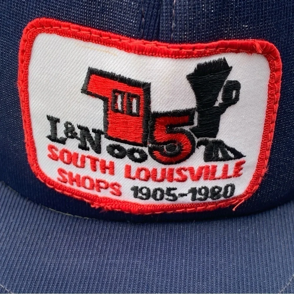 L&N Railroad South Louisville Shops Vintage Mesh Trucker Hat SnapBack 1980