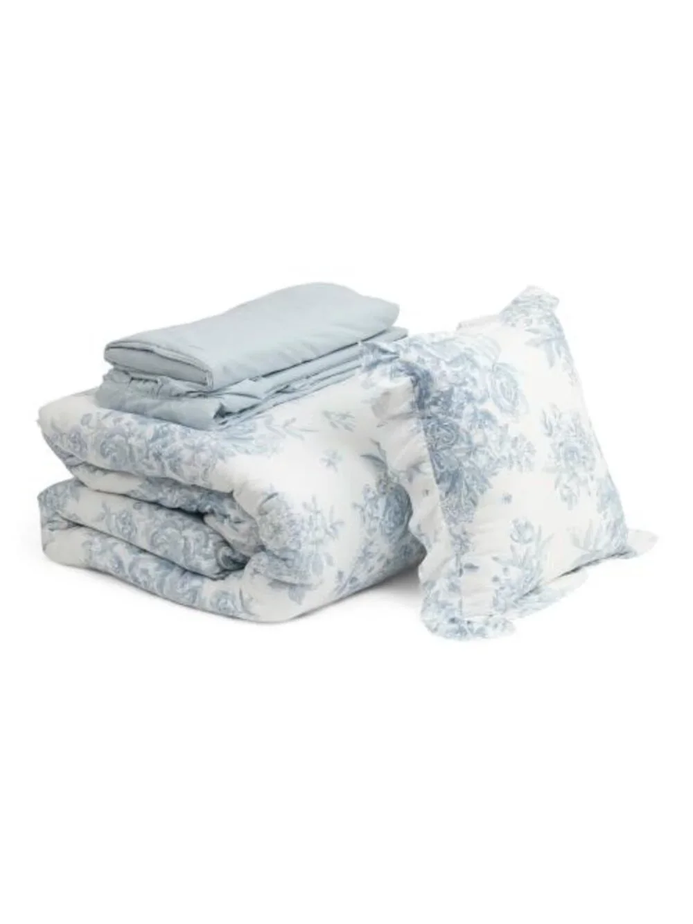 SHABBY CHIC 8 PIECE Floral Toile Comforter Set