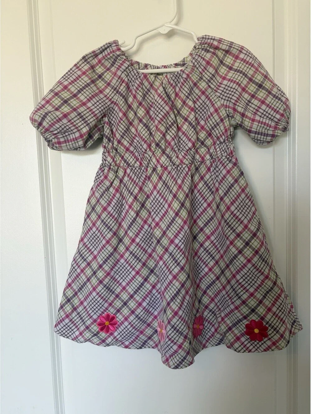 Cherokee Pink Plaid Short Sleeve Dress Size 4T Summer Travel Party