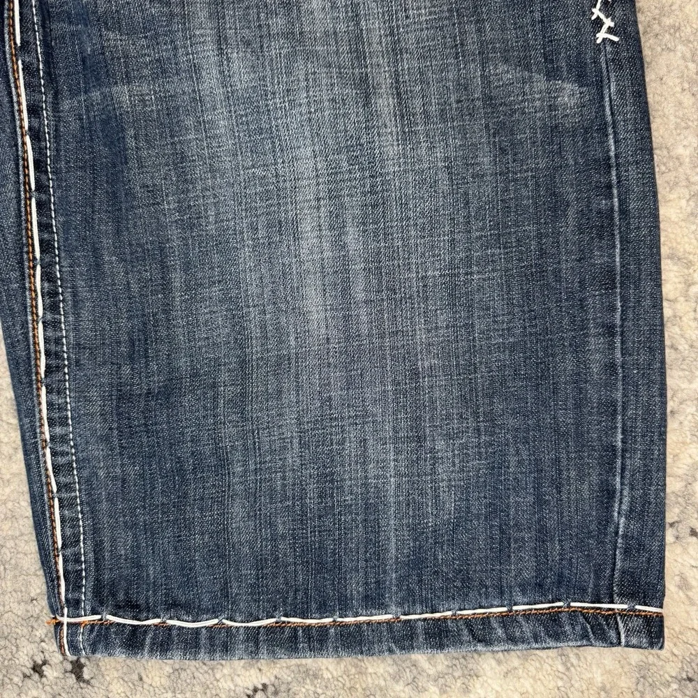 Y2K Laguna Beach Shorts 32 Fleur De Lis Embroidered Denim 2000s Rare