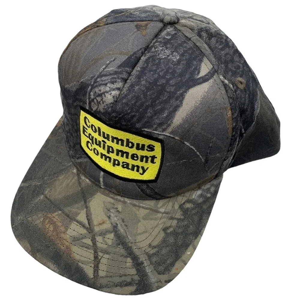 Vintage Columbus Equipment Company SnapBack Mesh Trucker Hat Made in USA Camo