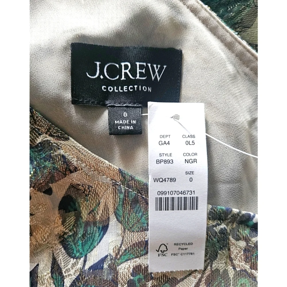 LAST ONE - J.Crew Collection one-shoulder cutout dress in floral Lurex® chiffon